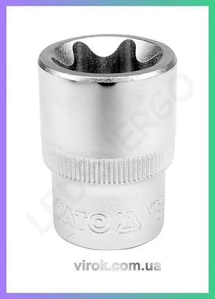 Головка торцева yato torx e16 квадрат 1/2 38 мм насадка для гайкових зapos;єднань crv
