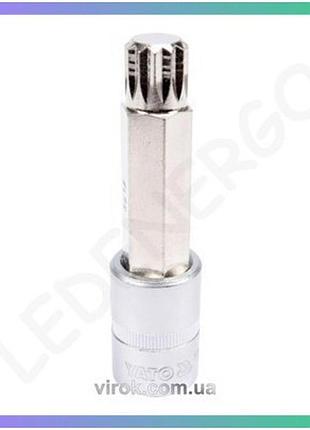 Головка торцева yato 1/2" spline подовжена m17 для гайкових з'єднань довжина 100мм
