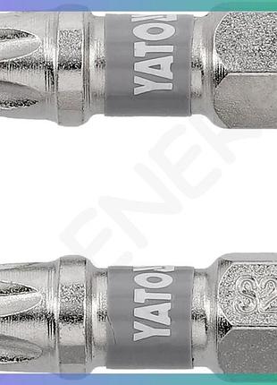Отверточная насадка yato torx t30 25 мм hex 1/4 никель 2 шт для ремонта инструментов