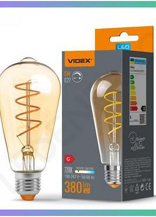 Світлодіодна лампа videx filament st64fasd 5w e27 2200k дімерна бронза для освітлення кімнат