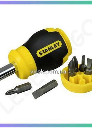 Отвертка держатель насадок hex 1/4 stanley multibit stubby 6 насадок профессиональная с магнитным держателем