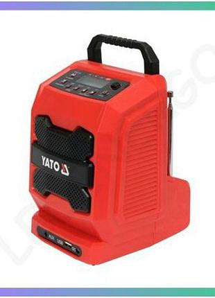 Акумуляторне радіо yato 18 в bluetooth 3 вт для майстерні та будівництва портативний гучномовець sku_yt-82940