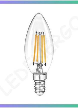 Світлодіодна лампа violux filament c37 4w e14 4000k економна для освітлення приміщень лампа для дому