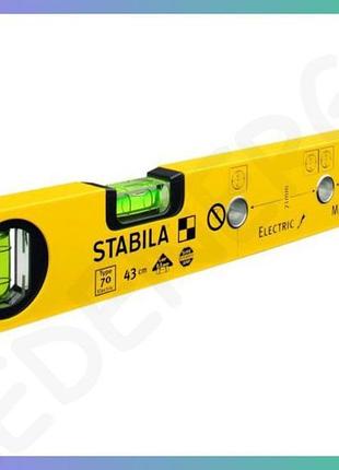 Уровень stabila type 70 electric 43 см для электромонтажников с капсулами точный измерительный инструмент
