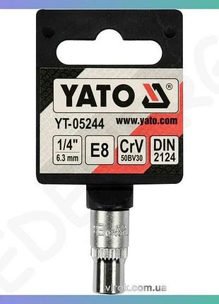 Головка торцева yato torx e8 квадрат 1/2 дюйма crv для гайок і болтів торцева насадка