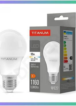 Led лампа titanum a60 12w e27 4100k біле світло для загального освітлення 20 000 годин
