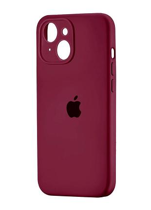 Чехол силиконовый с защитой камеры для iphone 15 противоударный красный