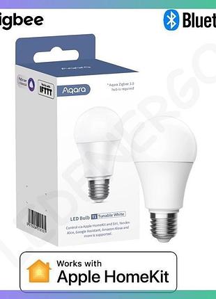 Смарт-лампочка aqara led bulb t1 tunable white e27 8.5w 2700-6500k розумна світлодіодна лампа для apple homekit