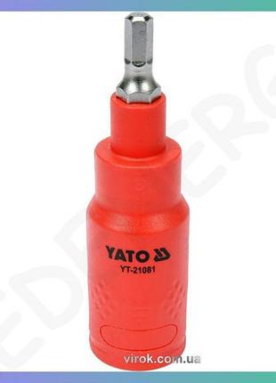 Головка торцева 6-гранна yato 3/8" hex 5х75мм vde до 1000в для електрики ключ для роботи з електроінструментом
