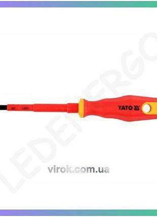 Викрутка хрестова діелектрична ізольована yato pz2 100мм для електриків до 1000v електрична викрутка