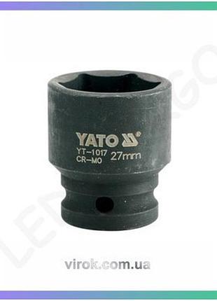 Головка торцевая ударная yato 6-гранная квадрат 1/2 дюйма 27 мм для гаек и болтов