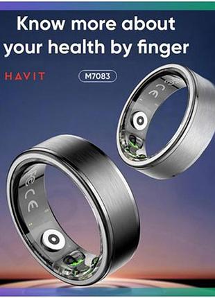 Смарт кільце havit для моніторингу здоров'я та активності чорне bluetooth