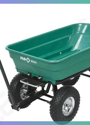 Тележка приусадебная flo на 4-х колесах грузовая 150 кг коротка 87х4720 см для сада и огорода