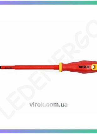 Отвертка плоская диэлектрическая yato sl6,5 x 150 мм изолированная vde до 1000v для электромонтажных работ