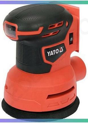Эксцентриковая шлифмашина аккумуляторная yato 18в 125 мм для шлифовки древесины и металла без аккумулятора