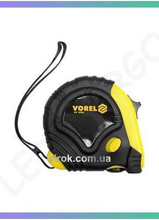 Рулетка vorel выдвижная 5м 19мм с 3 фиксаторами для измерения длины и ширины