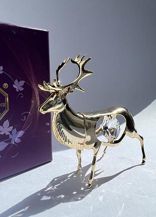 Фигурка с камнями swarovski олень 8 см 1601884
