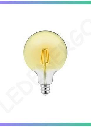 Світлодіодна лампа gtv led 4w filament vintage g125 3000k e27 енергозберігаюча лампочка для освітлення