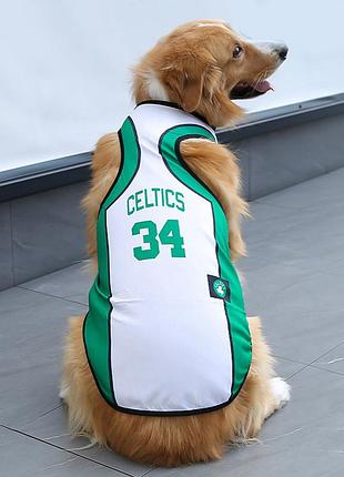 Спортивная майка для собак “celtics 34” зеленая, размер s