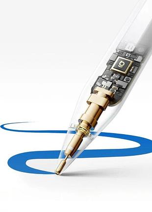 Стилус baseus smooth writing ps3 pro 360° touch operation wired charging stylus moon white (with type-c*1 cable and tip*1) 4