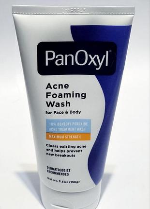 Panoxyl acne foaming wash 10% benzoyl peroxide — пенка для умывания от прыщей и акне (156 г)