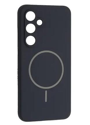 Чохол silicone case luxury+magsafe for samsung s24 fe midnight blue
