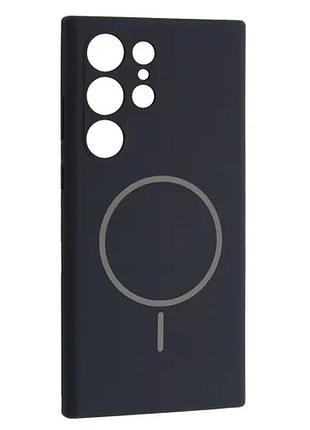 Чохол silicone case luxury+magsafe for samsung s24 ultra midnight blue