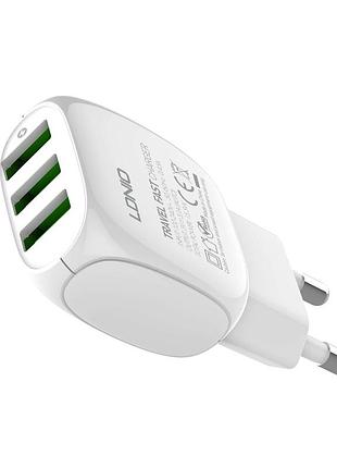 Адаптер сетевой ldnio micro usb cable a3315 |3usb, 3.1a| 4