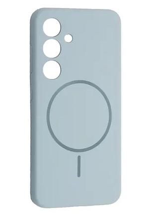 Чохол silicone case luxury+magsafe for samsung s24 sky blue