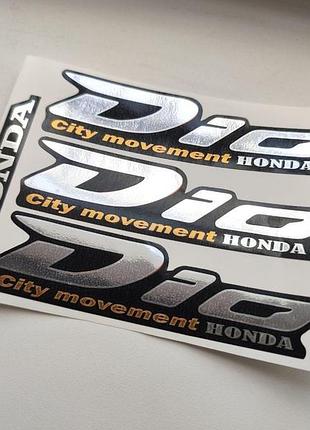 Хром ламинированые наклейки на мотоцикл мопед скутер honda dio хонда дио af34 аф34 34 аф af под оригинал