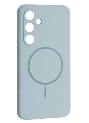 Чохол silicone case luxury+magsafe for samsung s24 fe sky blue