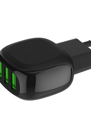 Адаптер сетевой ldnio micro usb cable a3309 |3usb, 3.4a| 2