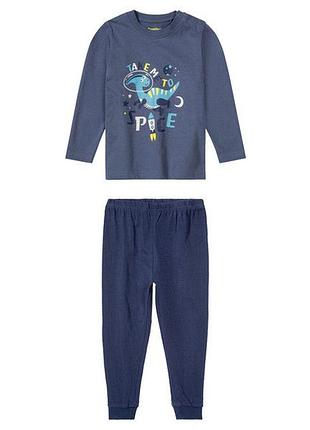 Пижама (лонгслив и штаны) для мальчика lupilu lidl 381504 098-104 см (2-4 years) темно-синий