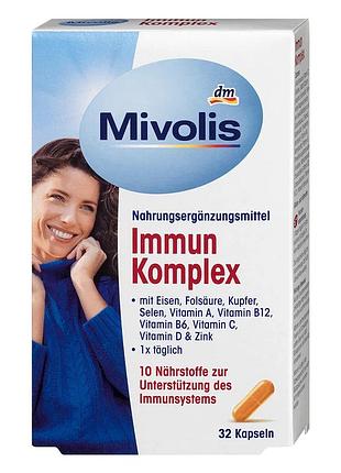 Вітаміни біологічно активна добавка mivolis immun komplex, 32 шт, від dm
