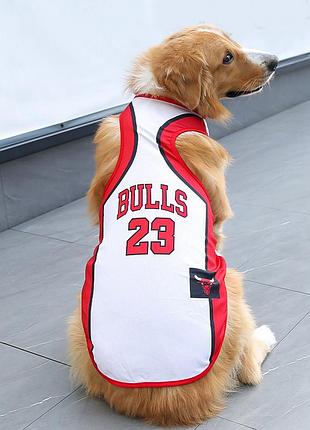 Спортивная майка для собак “bulls 23” красная, размер 4xl
