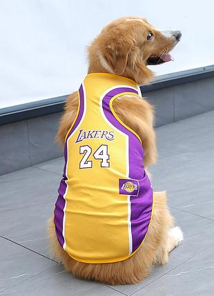 Спортивна майка для собак "lakers 24" жовта, розмір l