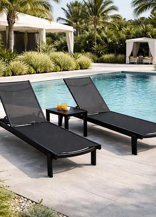 Комплект из 2-х шезлонгов siesta casablanca + стол siesta ocean side table - black