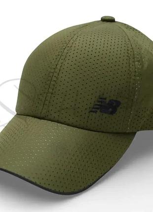 Бейсболка плащевка перфорация летняя с вышивкой на регуляторе new balance lpp03 хаки