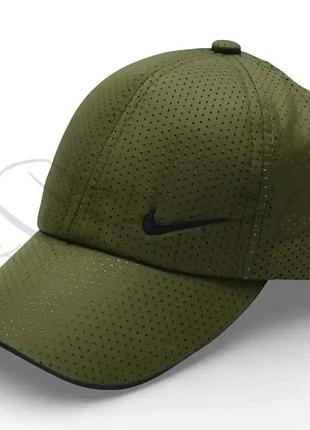 Бейсболка плащевка перфорация летняя с вышивкой на регуляторе nike lpp01 хаки