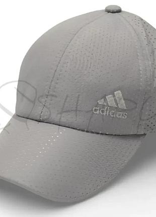 Бейсболка плащевка перфорация летняя с вышивкой на регуляторе adidas lpp02 светло-серый