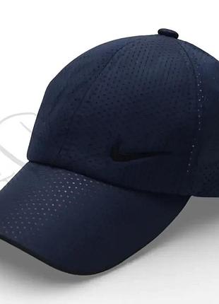 Бейсболка плащевка перфорация летняя с вышивкой на регуляторе nike lpp01 темно-синий