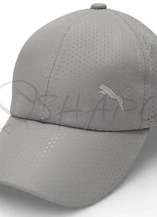 Бейсболка плащівка перфорація з вишивкою літня на регуляторі puma lpp04 світло-сірий