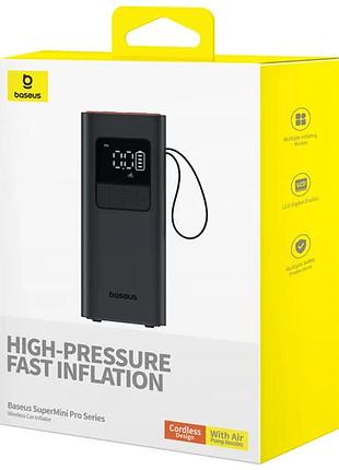 Автомобільний насос baseus supermini pro series wireless car inflator (c11159300111-00) cluster black