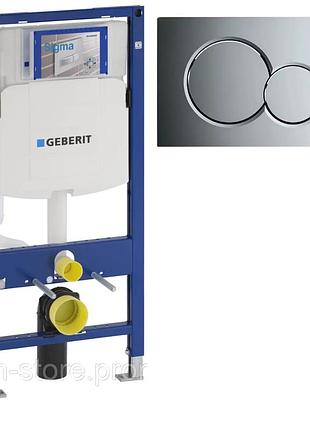111.300.00.5+115.770.21.5 инсталляция для унитаза geberit duofix sigma (12 см) и клавиша geberit sigma01 хром