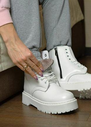 Dr.martens jadon white fur (с мехом)  bsd3 фото