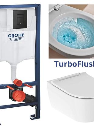 38811kf0+500.201.01.1 grohe solido інсталляція, клавіша чорний мат та унітаз turboflush geberit one з сидінням