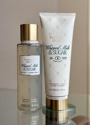 Набір спрей / міст та лосьйон victoria's secret whipped milk & sugar