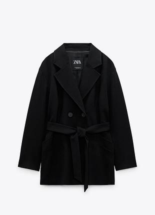 Чорний жакет zara з пояском