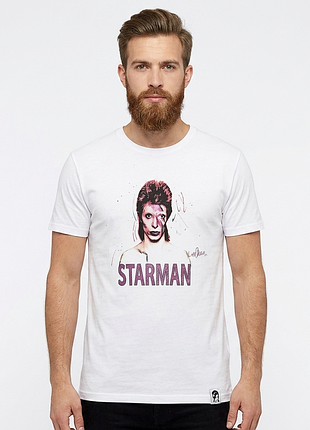 Футболка david bowie starman белая мерч