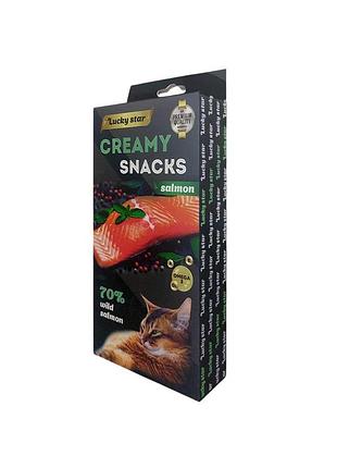 Лагідне пюре для котів з м`якоті лосося та курки/chicken & salmon puree cat snacks